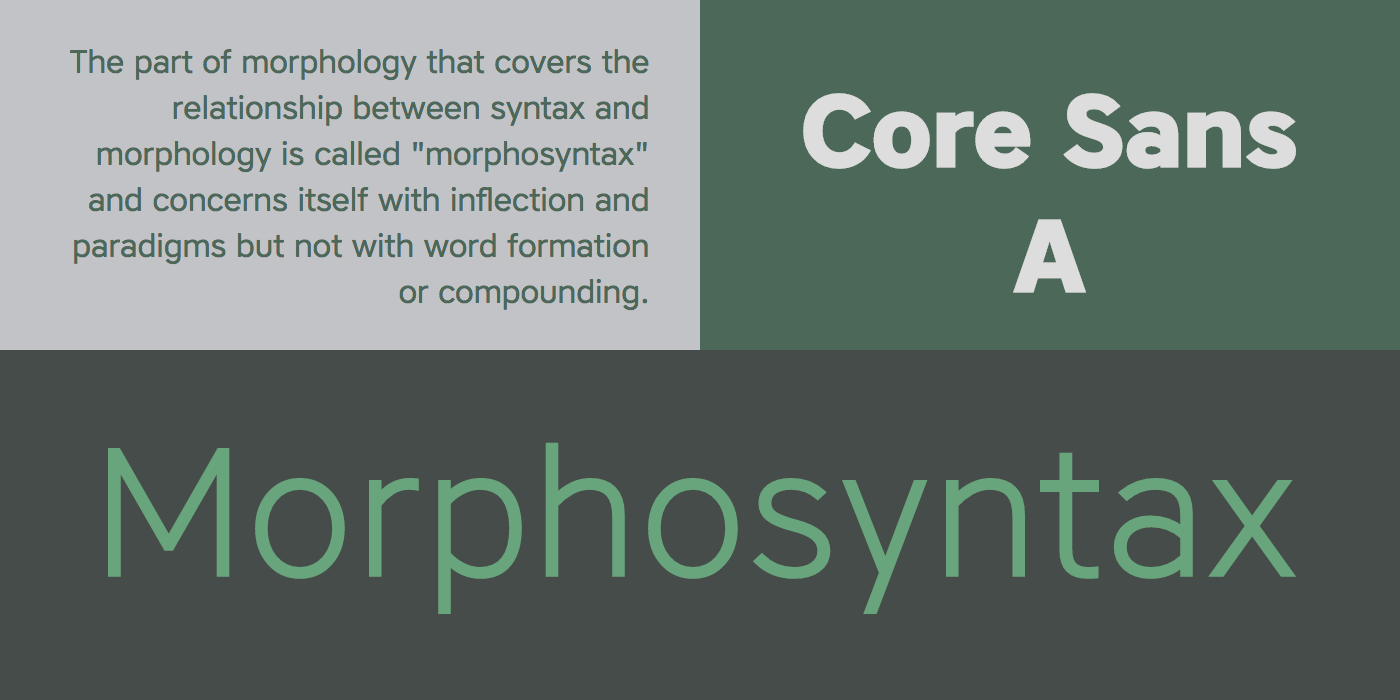 Core Sans Type Specimen